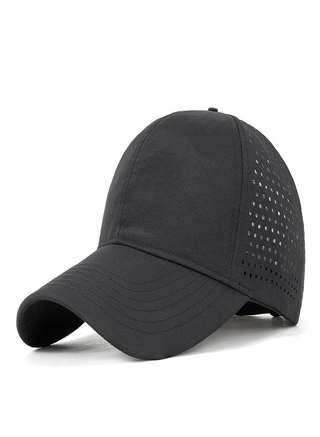 Ptduabenlu Quick Dry Baseball Cap for Men Women Adjustable Mesh Breathable Outdoor Sports Snapback Golf Cap Black - Image 1